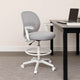 Swivel Office Stool | Flip-Up Arms & White Footring | Gray Mesh Back BM344530