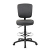 Hya Heavy Duty Swivel Office Stool w Footring | Black Cushions BM344531