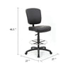 Hya Heavy Duty Swivel Office Stool w Footring | Black Cushions BM344531