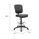 Hya Heavy Duty Swivel Office Stool w Footring | Black Cushions BM344531