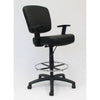 Hya Heavy Duty Swivel Office Stool | Footring & Adjustable Arms | Black BM344532