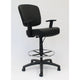 Hya Heavy Duty Swivel Office Stool | Footring & Adjustable Arms | Black BM344532