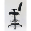 Hya Heavy Duty Swivel Office Stool | Footring & Adjustable Arms | Black BM344532