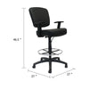 Hya Heavy Duty Swivel Office Stool | Footring & Adjustable Arms | Black BM344532