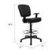 Hya Heavy Duty Swivel Office Stool | Footring & Adjustable Arms | Black BM344532