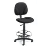 Zem Drafting Stool w Footring | Black Crepe Contoured Back & Seat BM344533