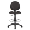Zem Drafting Stool w Footring | Black Crepe Contoured Back & Seat BM344533