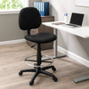 Zem Drafting Stool w Footring | Black Crepe Contoured Back & Seat BM344533