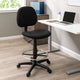 Zem Drafting Stool w Footring | Black Crepe Contoured Back & Seat BM344533