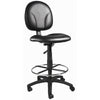 Zem Drafting Stool w Footring | Black Vinyl Contoured Back & Seat BM344534
