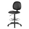 Zem Drafting Stool w Footring | Black Vinyl Contoured Back & Seat BM344534