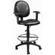 Zem Drafting Stool w Adjustable Arms & Chrome Footring | Black Vinyl BM344536