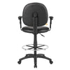 Zem Drafting Stool w Adjustable Arms & Chrome Footring | Black Vinyl BM344536