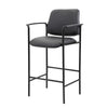 Counter Stool Chair w Black Vinyl Seat & Back | Square Metal Base BM344537