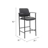 Counter Stool Chair w Black Vinyl Seat & Back | Square Metal Base BM344537