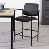 Counter Stool Chair w Black Vinyl Seat & Back | Square Metal Base BM344537