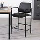 Counter Stool Chair w Black Vinyl Seat & Back | Square Metal Base BM344537