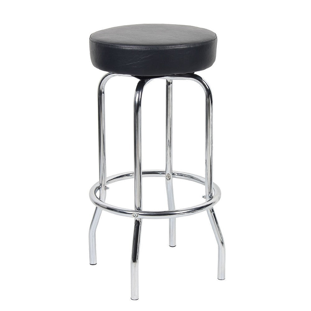 Multi Functional Stool w Chrome Legs & Black Molded Foam Seat BM344539