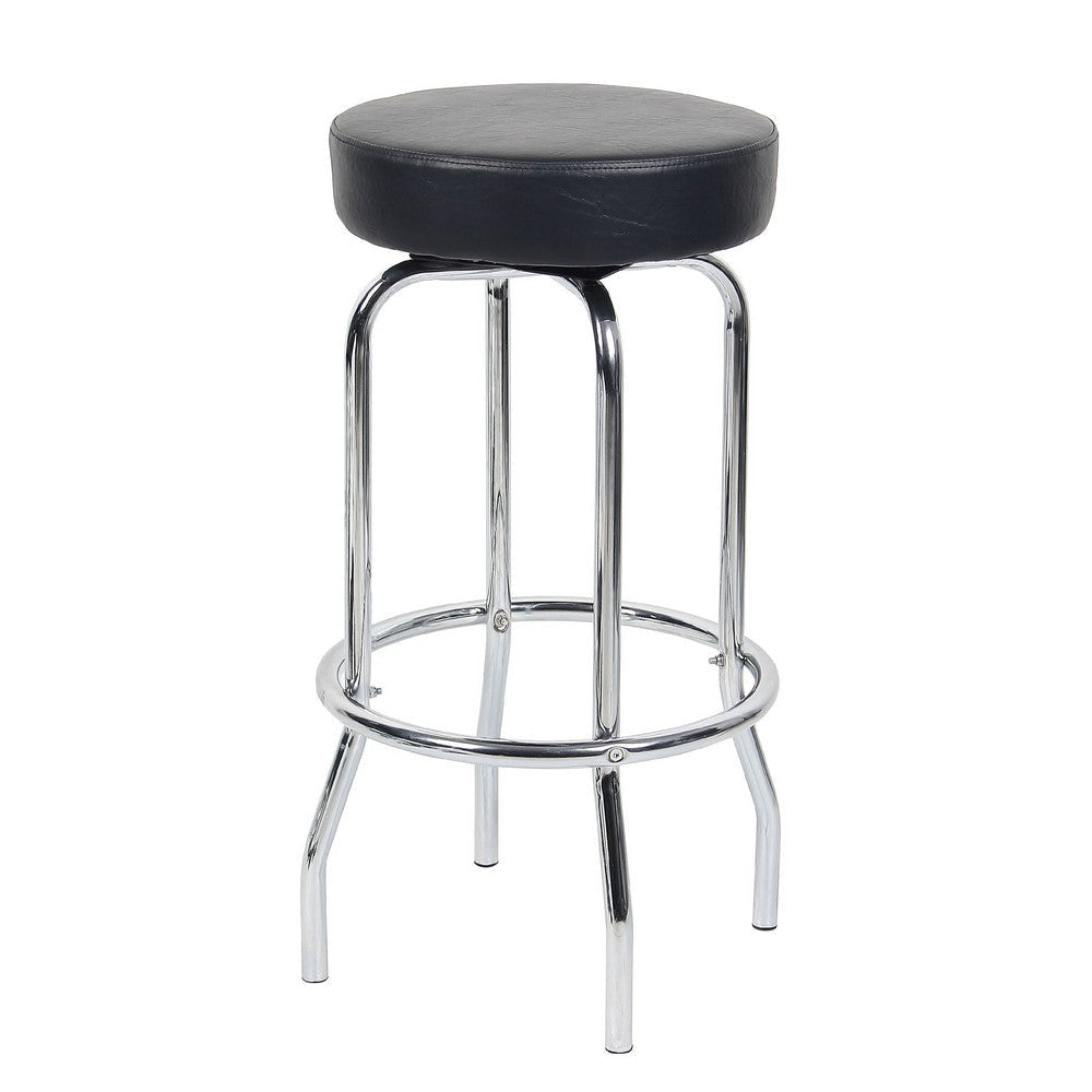 Multi Functional Stool w Chrome Legs & Black Molded Foam Seat BM344539