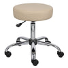 Fea Medical Swivel Stool | Round Beige Padded Seat | Rolling Chrome Base BM344540