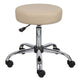 Fea Medical Swivel Stool | Round Beige Padded Seat | Rolling Chrome Base BM344540