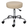 Fea Medical Swivel Stool | Round Beige Padded Seat | Rolling Chrome Base BM344540