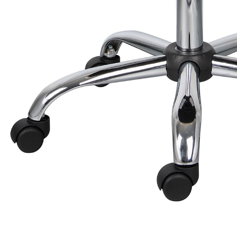 Fea Medical Swivel Stool | Round Beige Padded Seat | Rolling Chrome Base BM344540