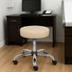 Fea Medical Swivel Stool | Round Beige Padded Seat | Rolling Chrome Base BM344540