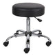 Fea Medical Swivel Stool | Round Black Padded Seat | Rolling Chrome Base BM344541