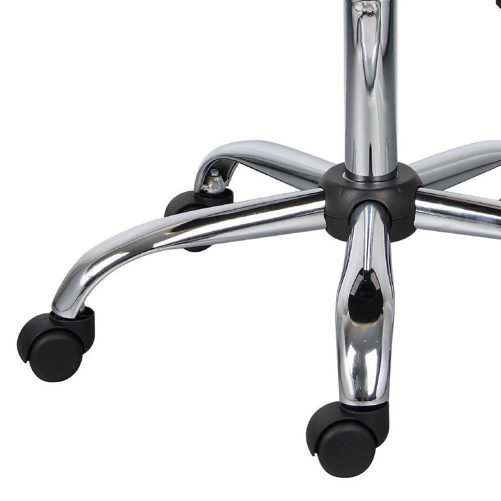 Fea Medical Swivel Stool | Round Black Padded Seat | Rolling Chrome Base BM344541