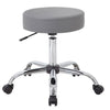 Fea Medical Swivel Stool | Round Gray Padded Seat | Rolling Chrome Base BM344542
