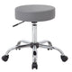 Fea Medical Swivel Stool | Round Gray Padded Seat | Rolling Chrome Base BM344542