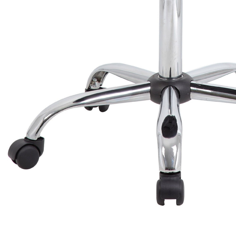 Fea Medical Swivel Stool | Round Gray Padded Seat | Rolling Chrome Base BM344542