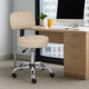 Fea Rolling Medical Swivel Stool | Round Beige Padded Seat | Low Back BM344543