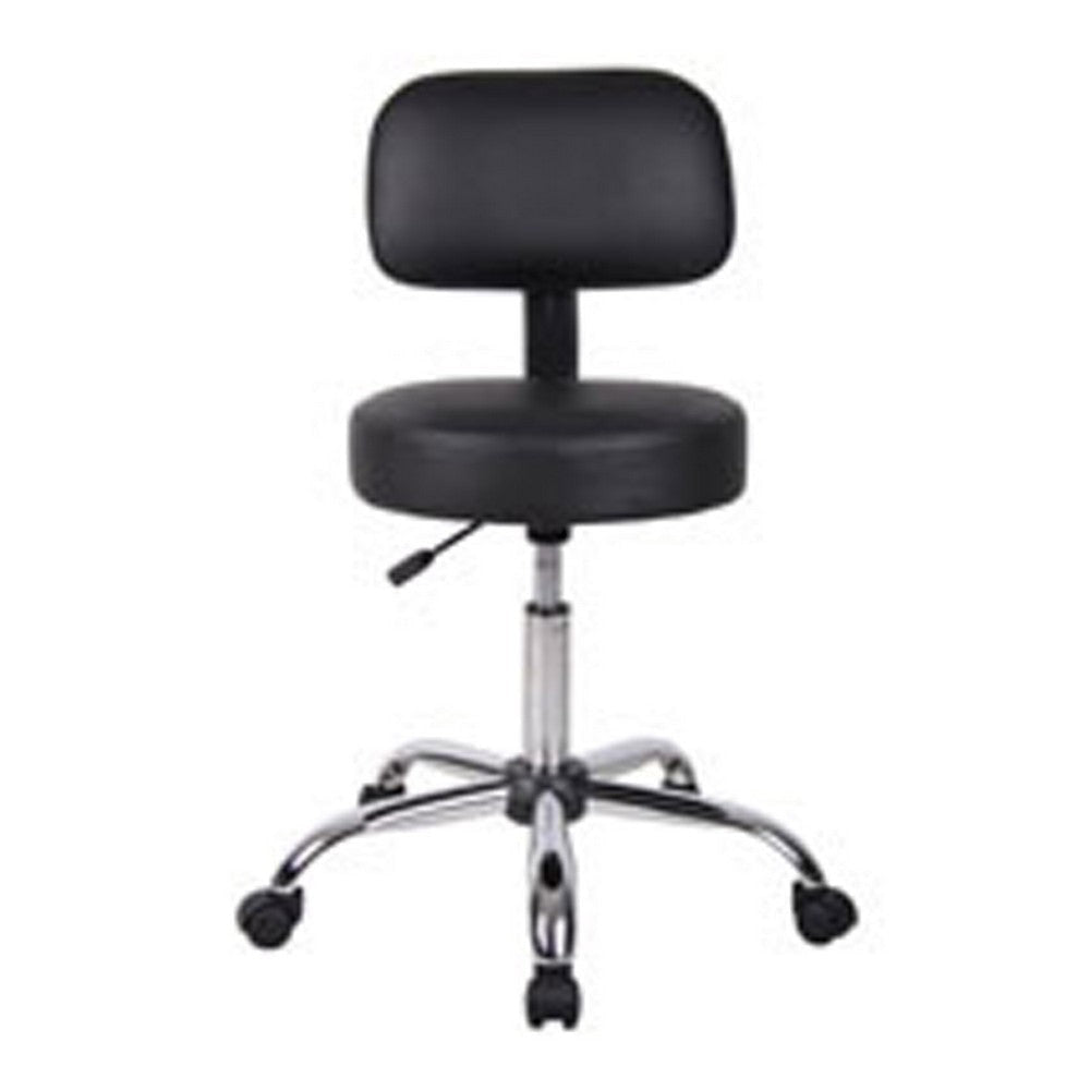 Fea Rolling Medical Drafting Swivel Stool | Round Black Padded Seat | Low Back BM344544