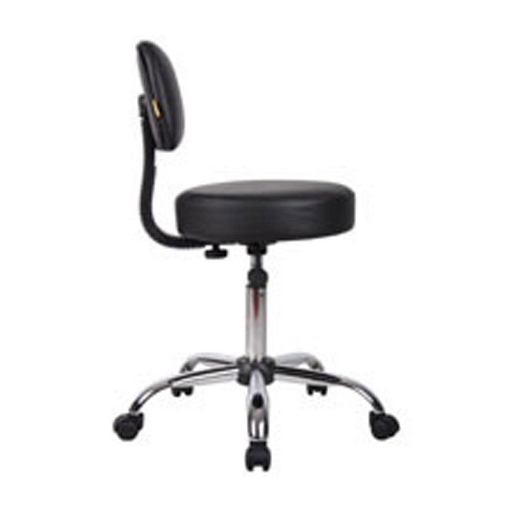 Fea Rolling Medical Drafting Swivel Stool | Round Black Padded Seat | Low Back BM344544