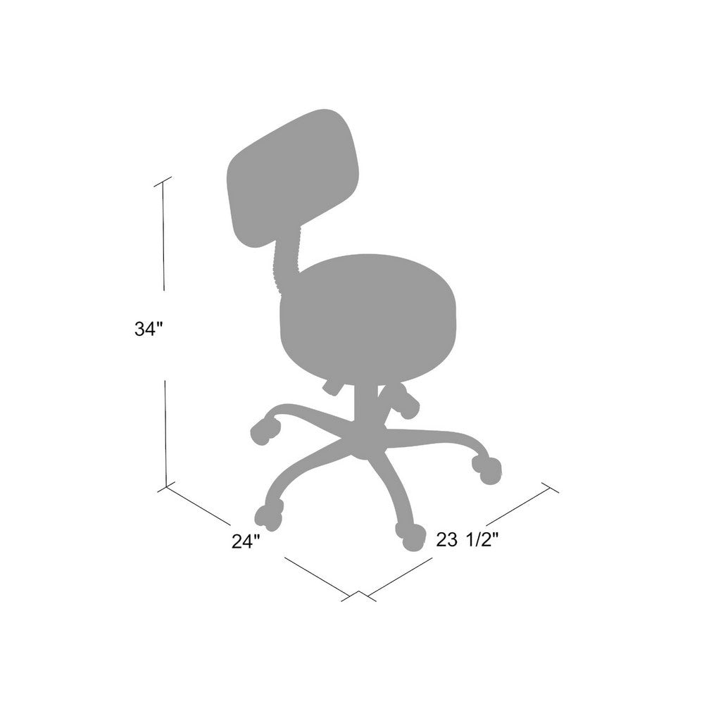Fea Rolling Medical Drafting Swivel Stool | Round Black Padded Seat | Low Back BM344544