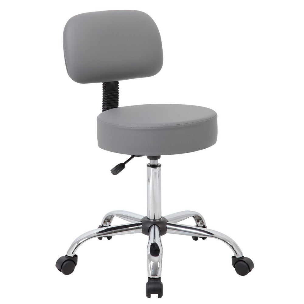 Fea Medical Drafting Swivel Stool | Round Gray Padded Seat & Low Back BM344545