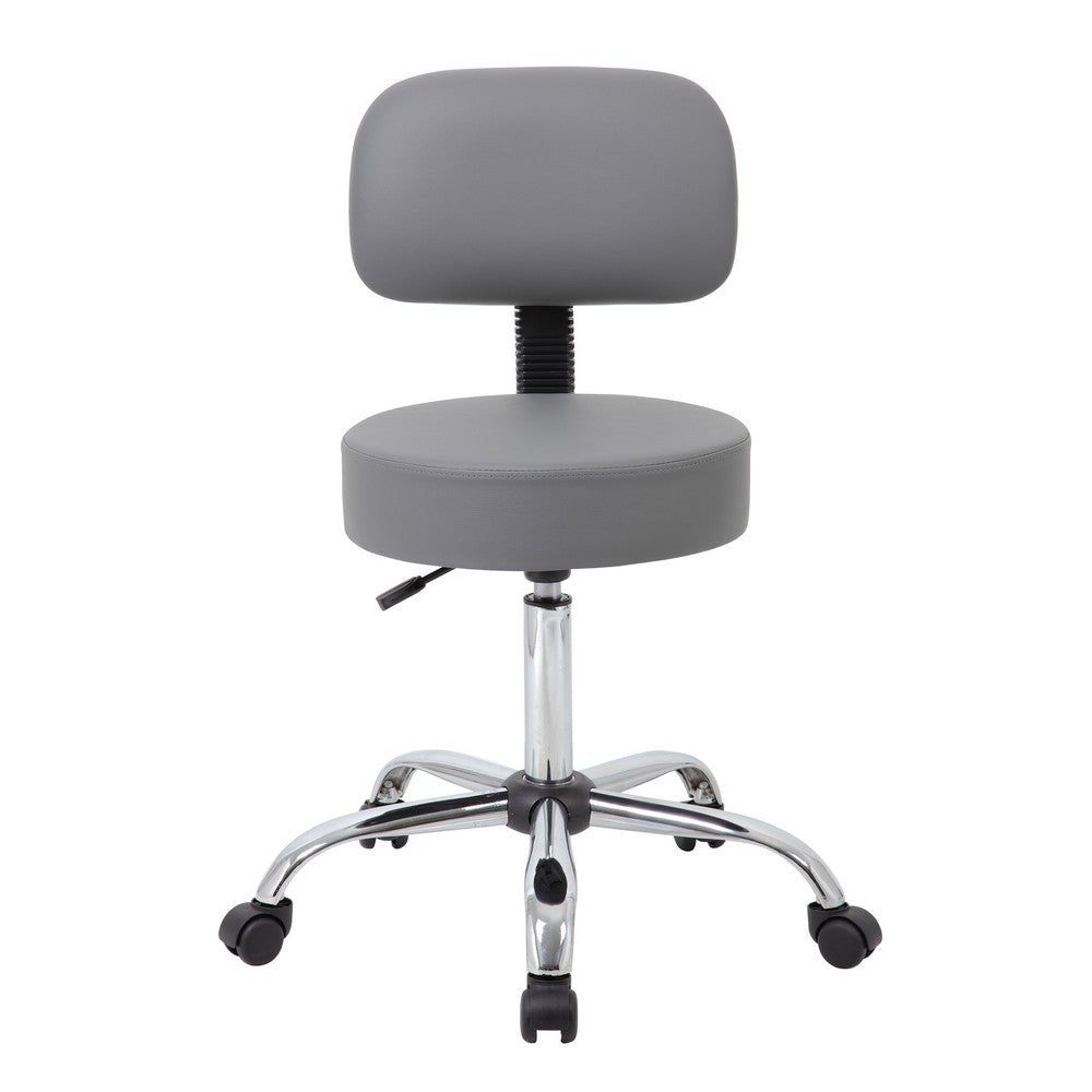 Fea Medical Drafting Swivel Stool | Round Gray Padded Seat & Low Back BM344545