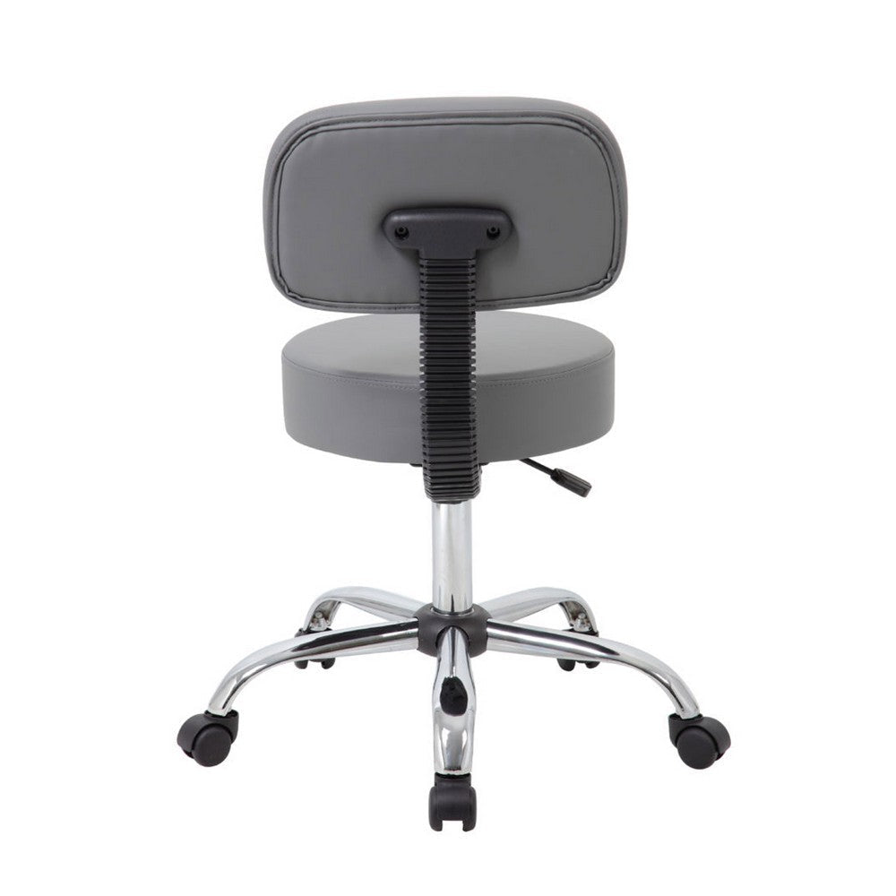 Fea Medical Drafting Swivel Stool | Round Gray Padded Seat & Low Back BM344545