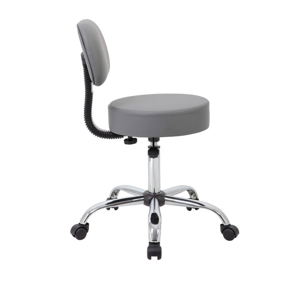 Fea Medical Drafting Swivel Stool | Round Gray Padded Seat & Low Back BM344545