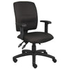 Zean Swivel Task Chair | Adjustable Arms | Black Crepe Fabric | Rolling BM344547