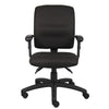 Zean Swivel Task Chair | Adjustable Arms | Black Crepe Fabric | Rolling BM344547