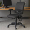 Zean Swivel Task Chair | Adjustable Arms | Black Crepe Fabric | Rolling BM344547