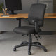 Zean Swivel Task Chair | Adjustable Arms | Black Crepe Fabric | Rolling BM344547