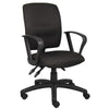 Zean Swivel Task Chair | Loops Arms | Black Crepe Fabric | Rolling BM344548
