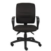 Zean Swivel Task Chair | Loops Arms | Black Crepe Fabric | Rolling BM344548