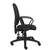 Zean Swivel Task Chair | Loops Arms | Black Crepe Fabric | Rolling BM344548
