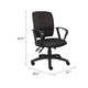 Zean Swivel Task Chair | Loops Arms | Black Crepe Fabric | Rolling BM344548