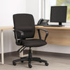 Zean Swivel Task Chair | Loops Arms | Black Crepe Fabric | Rolling BM344548
